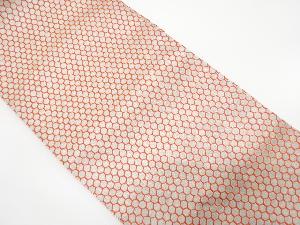 アンティーク　亀甲繋ぎ模様織り出し　全通袋帯（着用可）